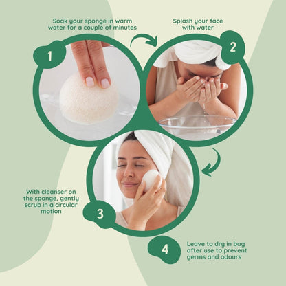 Composty Super Soft Konjac Facial Sponges - 4 Pack