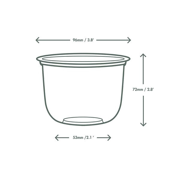 Vegware 12oz PLA Bella Pot – 96-Series – 1,000 Pots