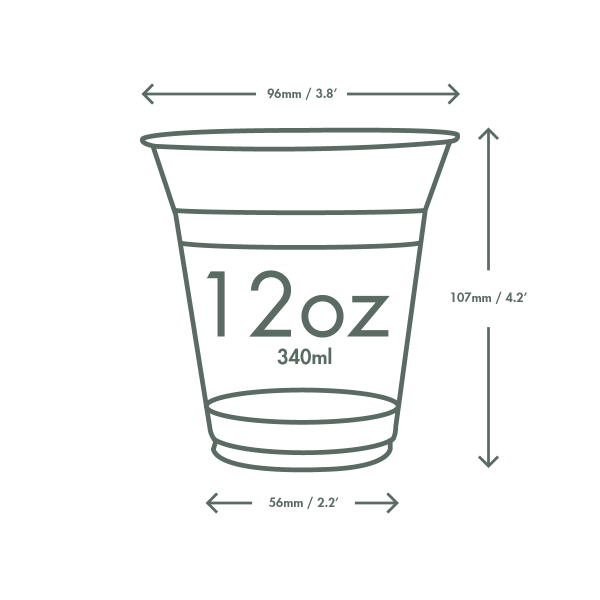Vegware 12oz PLA Cold Cup – 96-Series Green Tree – 1,000 Cups