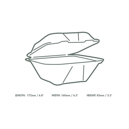 Vegware 7 × 7″ Bagasse Clamshell – 500 Boxes