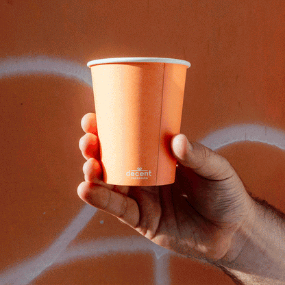 decent Hot Cup Single Wall 12oz – Sherbert Orange – 1,000 Cups