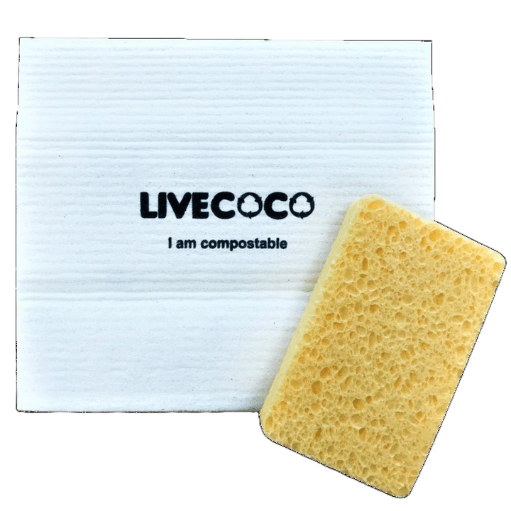 LiveCoco Compostable Cleaning Cloths & Sponges