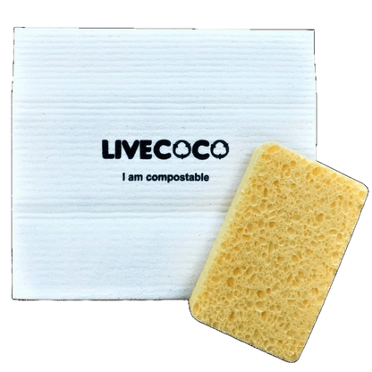 LiveCoco Compostable Cleaning Cloths & Sponges