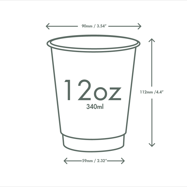 Vegware 12oz Double Wall White Cup – 89 Series – 500 Cups