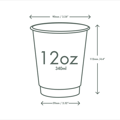 Vegware 12oz Double Wall White Cup – 89 Series – 500 Cups
