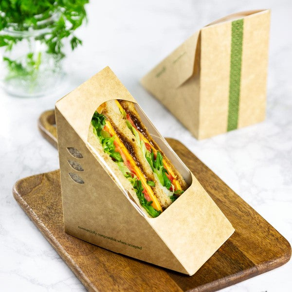 Vegware Deep Fill 75mm Kraft Sandwich Wedge